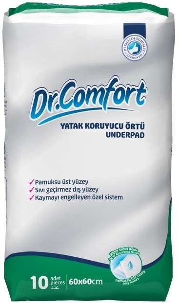 Пелюшки поглинаючі Dr Comfort 60х60 см 10 шт